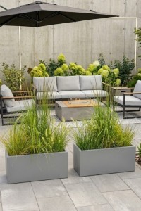 Zestaw 2 długich wąskich donic ogrodowych Long Slim 80 cm (80x30x35) szarych | Monumo