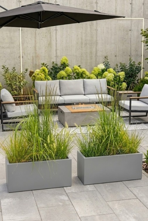 Zestaw 2 długich wąskich donic ogrodowych Long Slim 80 cm (80x30x35) szarych | Monumo