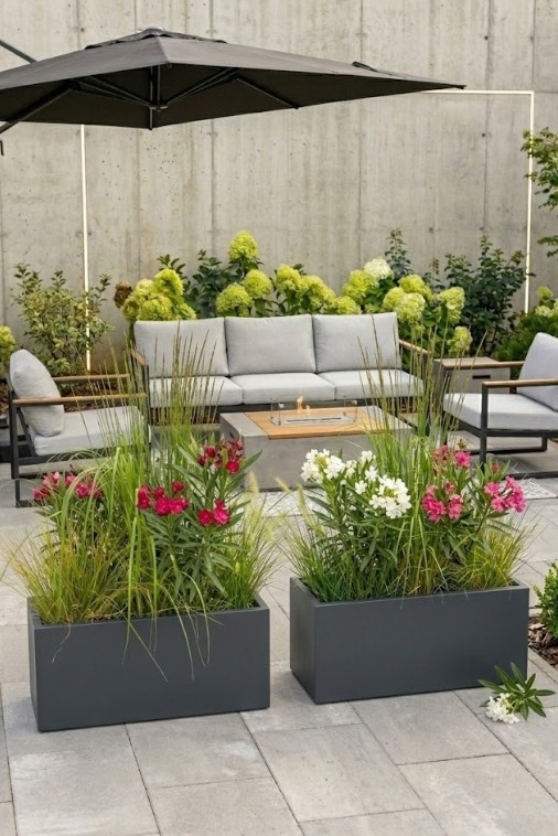 Zestaw 2 długich wąskich donic ogrodowych Long Slim 80 cm (80x30x35) antracytowych | Monumo