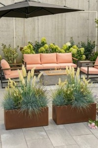 Zestaw 2 długich wąskich donic ogrodowych Long Slim 80 cm (80x30x35) efekt corten | Monumo