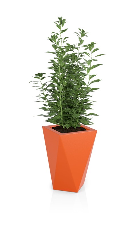 Donica tarasowa nowoczesna 59 cm pomarańczowa | Vaso pełna | Monumo