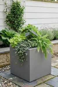 Donica kwadratowa na taras Pixel Pot 50 cm (50x50x50) szara | Monumo