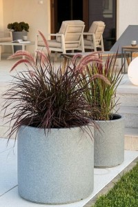 Zestaw 2 donic ogrodowych okrągłych 40 i 50 cm w efekcie kamienia | Cavo pełne | Monumo