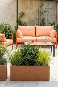 Prostokątna długa wąska donica ogrodowa Long Slim 80 cm (80x30x35) w efekcie rdzy | Monumo