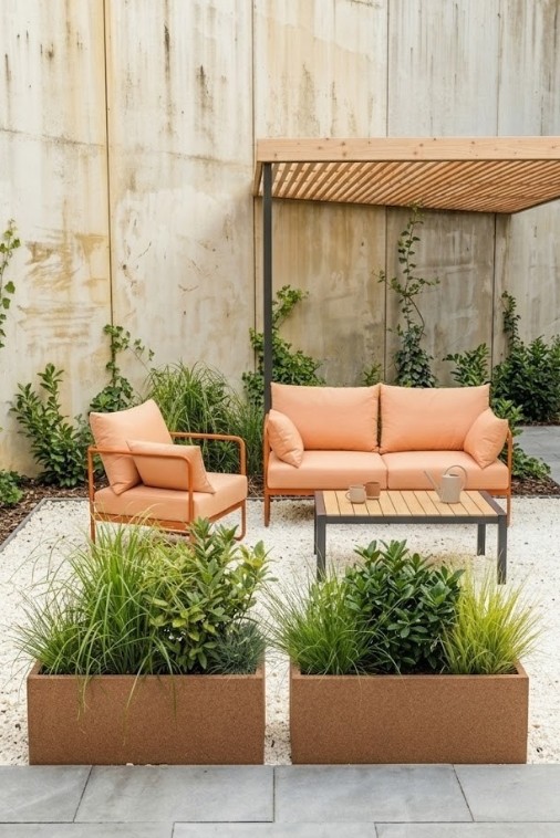 Zestaw 2 długich wąskich donic ogrodowych Long Slim 80 cm (80x30x35) w efekcie rdzy | Monumo