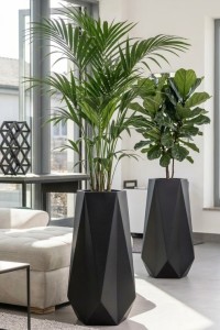 Wysoka donica ogrodowa 75 cm czarna do ogrodu i na taras | Siena | Monumo