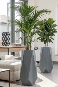 Wysoka donica ogrodowa 75 cm szara do ogrodu i na taras | Siena | Monumo