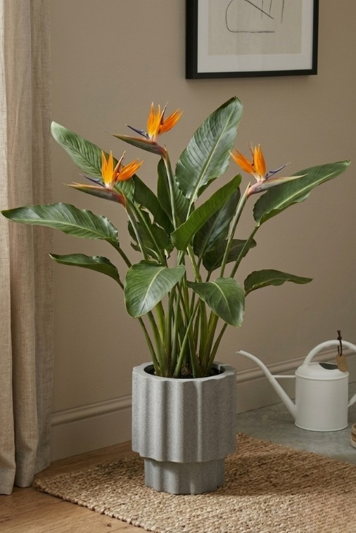 Donica ryflowana ogrodowa 45 cm efekt kamienia | Ribbo z półką | Monumo