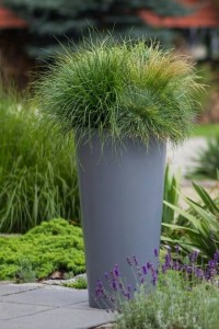 Donica tarasowa nowoczesna wysoka 80 cm szara | Habana pełna | Monumo