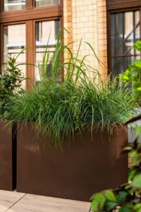 Donica prostokątna długa na taras Longerino 100 cm (100x35x70) efekt corten | Monumo