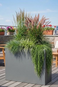 Donica prostokątna długa na taras Longerino 100 cm (100x35x70) szara | Monumo