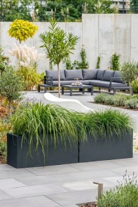 Zestaw donic ogrodowych 2 szt. prostokątnych 85 cm antracytowych | Long Midi pełne | Monumo