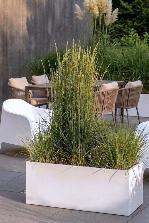 Długa donica prostokątna 85 × 35 × 40 cm biała | Long Midi | Monumo