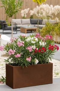 Długa donica prostokątna 85 × 35 × 40 cm efekt corten | Long Midi | Monumo