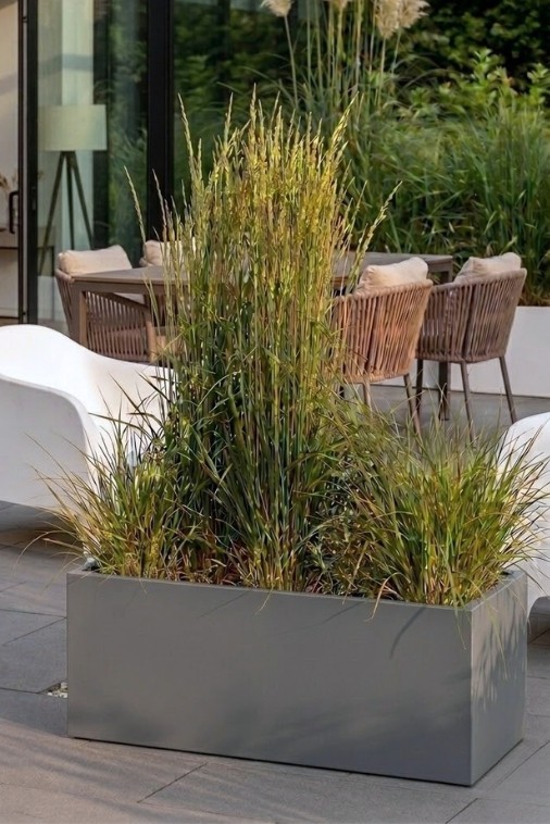 Długa donica prostokątna 85 × 35 × 40 cm szara | Long Midi | Monumo