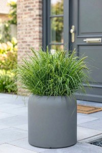 Donica okrągła na taras Ambienti 39 cm z wkładem szara | Monumo