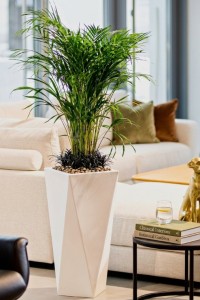 Wysoka donica na taras Vaso z półką 72 cm biała | Monumo