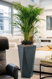 Wysoka donica na taras Vaso z półką 72 cm antracytowa | Monumo