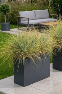 Donica prostokątna długa na taras Lungo Grande 85 cm (85x35x60) antracytowa | Monumo