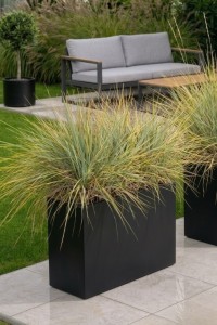 Donica prostokątna długa na taras Lungo Grande 85 cm (85x35x60) czarna | Monumo