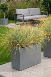 Donica prostokątna długa na taras Lungo Grande 85 cm (85x35x60) szara | Monumo