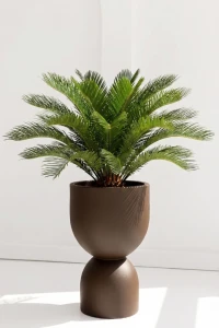 Donica ogrodowa wysoka kielichowa 65 cm efekt corten | Kielich z półką | Monumo
