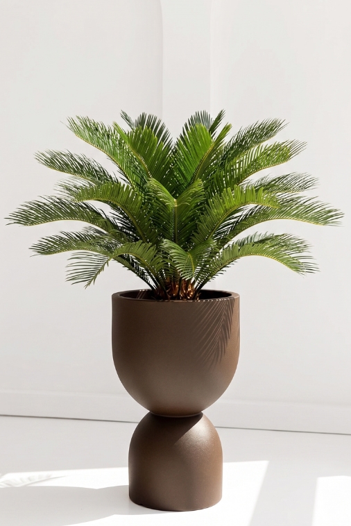 Donica ogrodowa wysoka kielichowa 65 cm efekt corten | Kielich z półką | Monumo