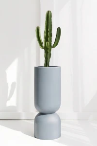 Donica do salonu Perfetto 80 cm kielich szara z wewnętrzną półką Monumo