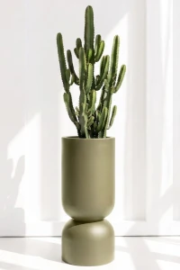 Donica do ogrodu Perfetto 80 cm oliwkowa kielich z półką Monumo