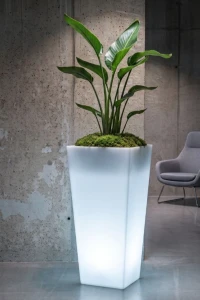 Smukła podświetlana donica LED 110 cm – barwa zimna | Slim Line M light | Monumo