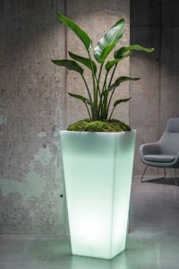 Smukła podświetlana donica LED 110 cm – RGB + pilot | Slim Line M light | Monumo