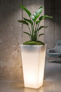 Smukła podświetlana donica LED 110 cm – barwa ciepła | Slim Line M light | Monumo