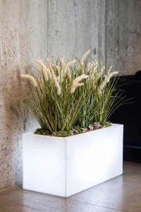 Donica LED podświetlana  prostokątna 75 cm barwa neutralna | Lungo z półką | Monumo