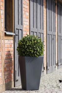 Donica ogrodowa klasyczna 70 cm antracyt | Slim Line S z półką | Monumo