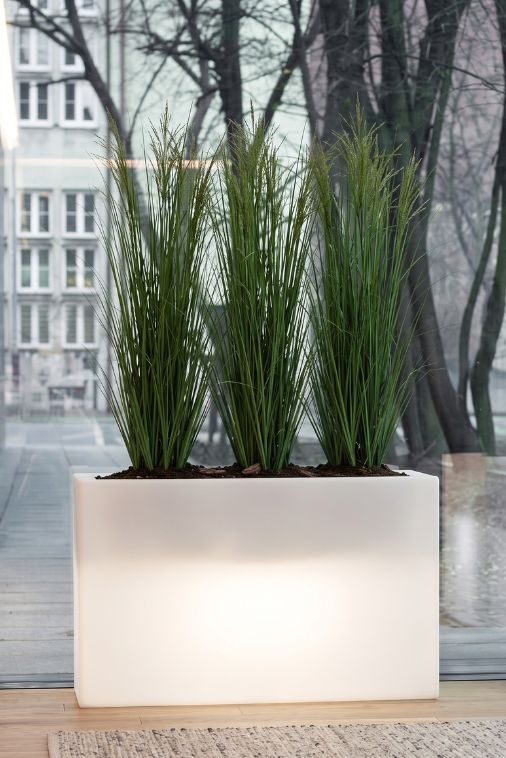 Donica LED podświetlana długa 80 cm barwa ciepła | Lungo Maxi z półką | Monumo