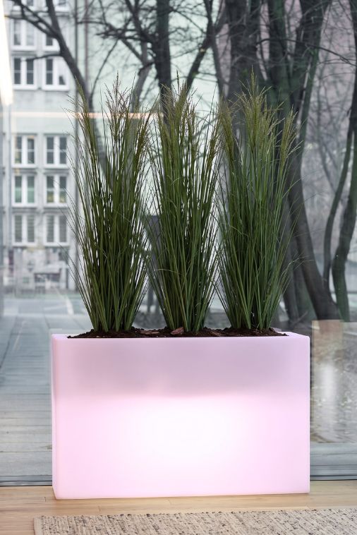 Donica LED podświetlana długa 80 cm barwa RGB + pilot | Lungo Maxi z półką | Monumo