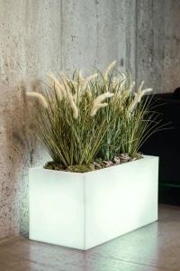 Donica LED podświetlana  prostokątna 75 cm RGB + pilot | Lungo z półką | Monumo