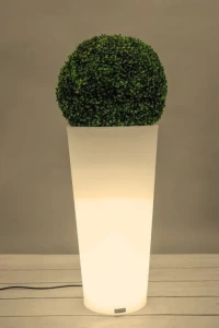 Podświetlana okrągła donica LED ogrodowa 80 cm – barwa ciepła | Habana light | Monumo