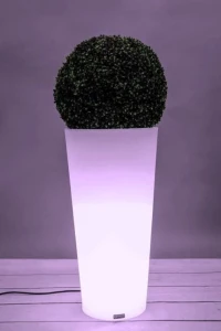 Podświetlana okrągła donica LED ogrodowa 80 cm – RGB + pilot | Habana light | Monumo