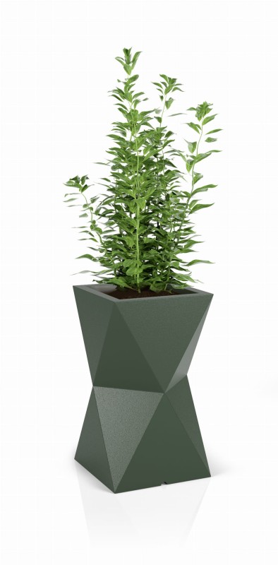 Wysoka donica na taras Valencia pełna 70 cm butelkowa zieleń | Monumo