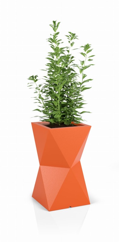 Wysoka donica na taras Valencia pełna 70 cm pomarańczowa | Monumo