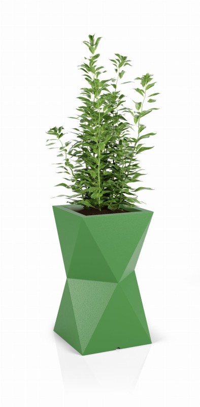 Wysoka donica na taras Valencia pełna 70 cm limonkowa | Monumo