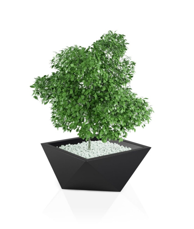 Donica ogrodowa duża szeroka nowoczesna 65 cm czarna | Vendetta pełna | Monumo