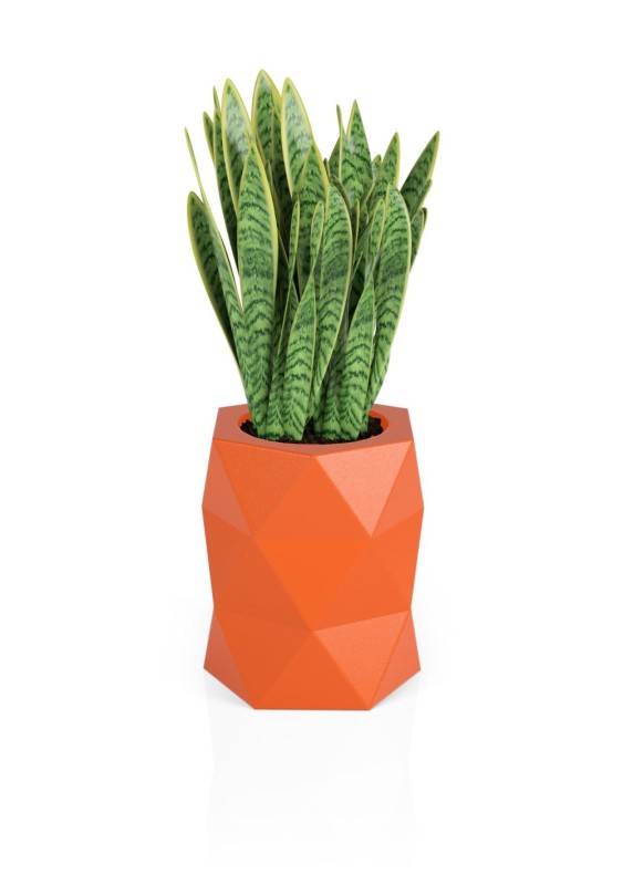 Nowoczesna donica ogrodowa 54 cm pomarańczowa | Modena pełna | Monumo