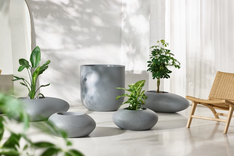 Donice okrągłe efekt kamienia do ogrodu lub na taras