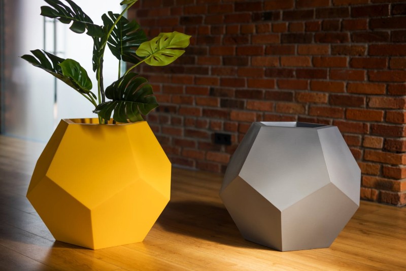 żółte donice geometryczne Monumo