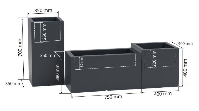 Zestaw 3 Prostokątnych Donic Monumo Tower & Lungo & Pixel