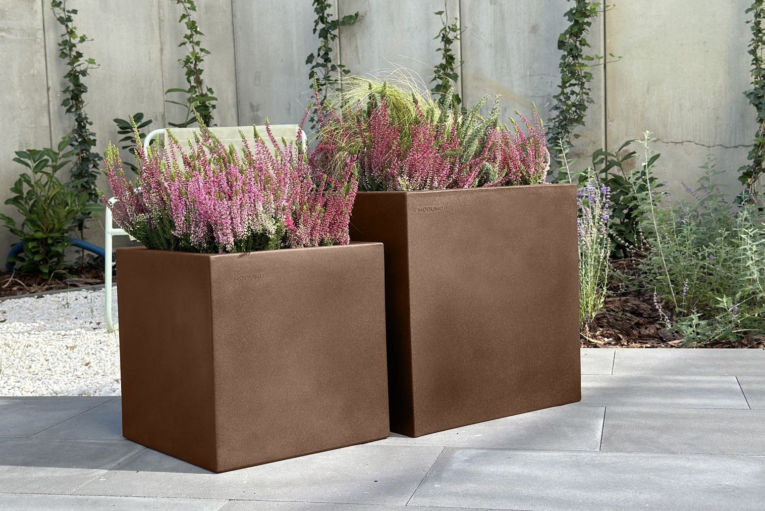 Zestaw kwadratowe donice do biura Pixel pot Monumo antracyt